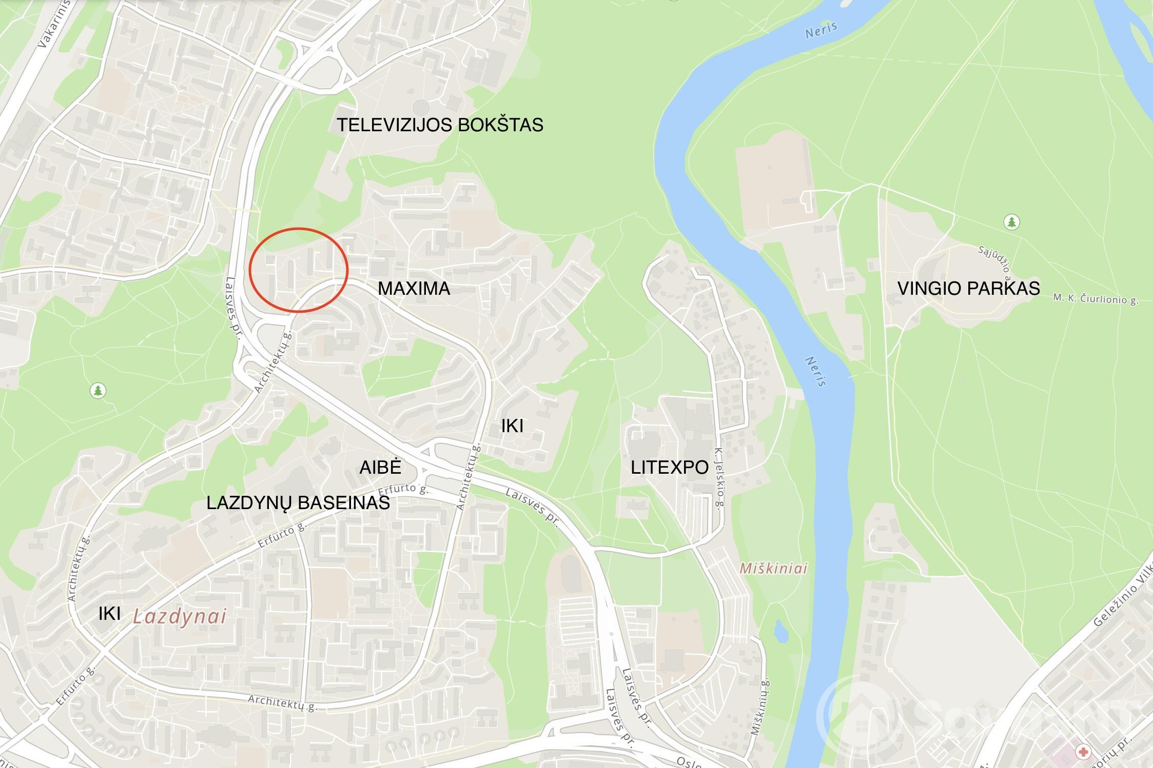 Nuomojamas 1 kambario butas Architektų gtavėje