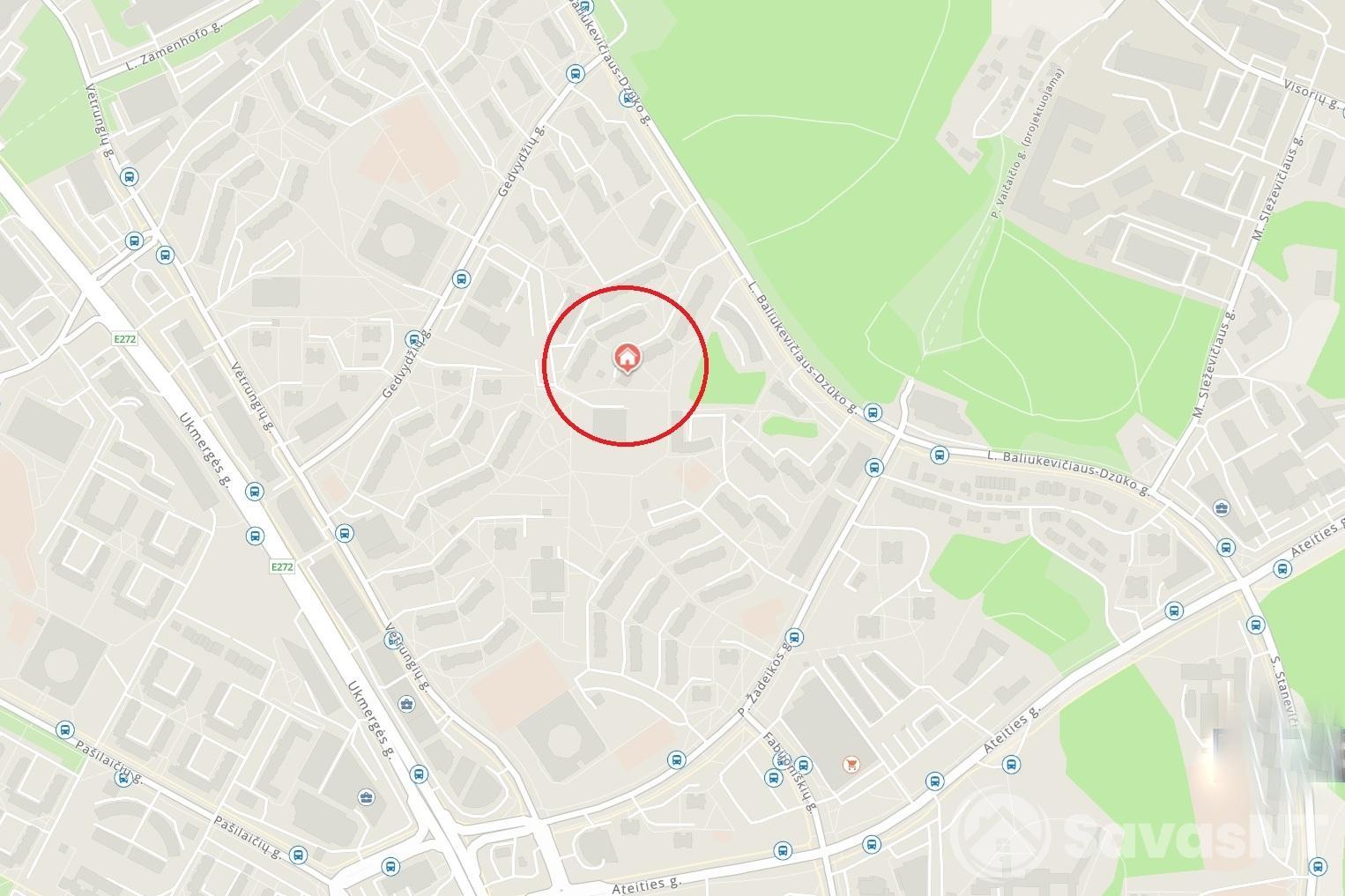 Fabijoniškėse Liongino Baliukevičiaus - Dzūko g. nuomojamas vieno kambario butas su atskira virtuve