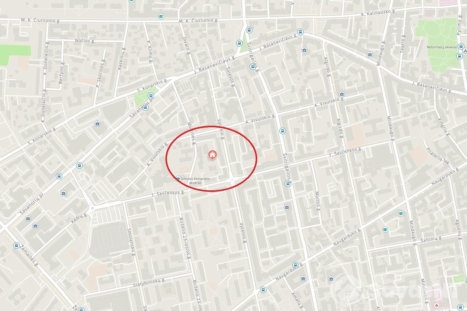 2023 m. statybos "Skvero namų" projekte nuomojamas dviejų kambarių butas Vytenio g.