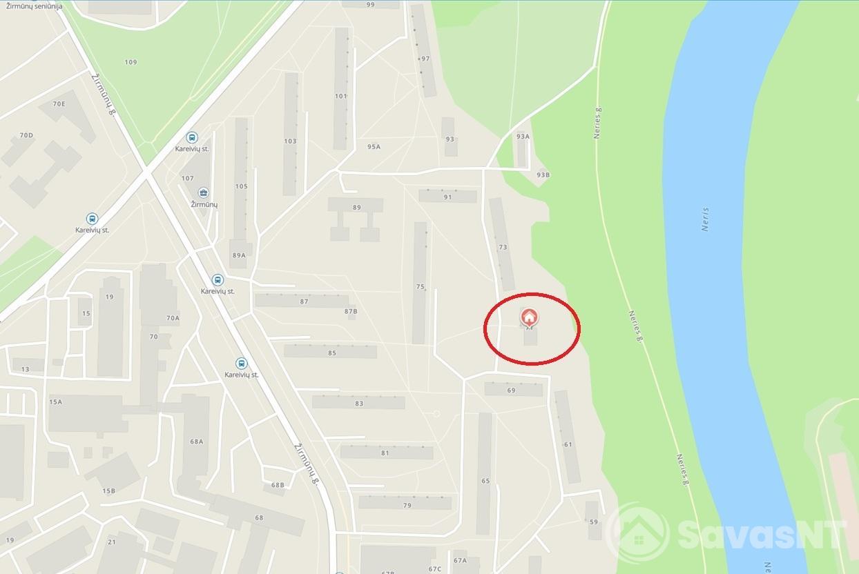 Žirmūnuose, Žirmūnų g. nuomojamas vieno kambario butas su dideliu balkonu