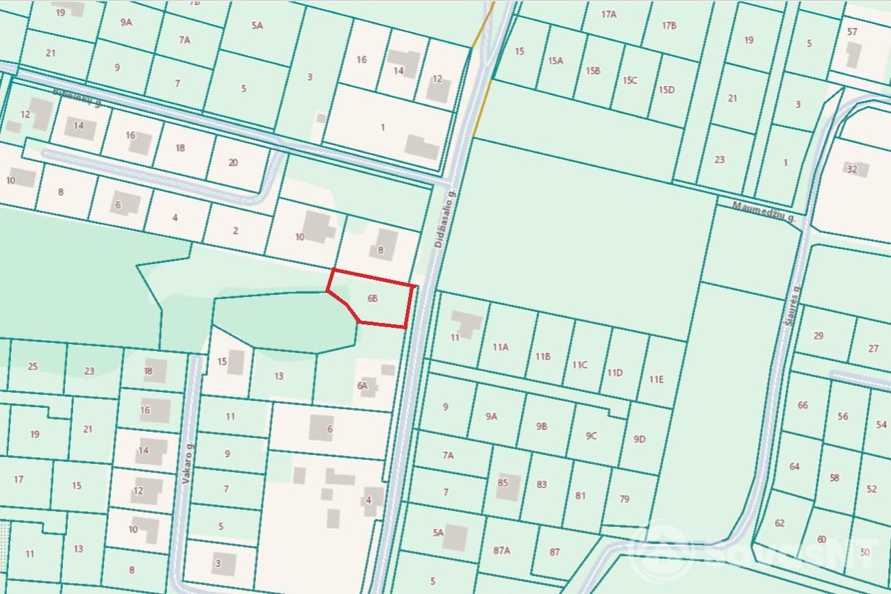 Vilniaus r. sav., Nemėžio sen., Didžiasalio k., Didžiasalio g. 6B parduodamas 12,5 ha NAMŲ VALDOS sklypas.