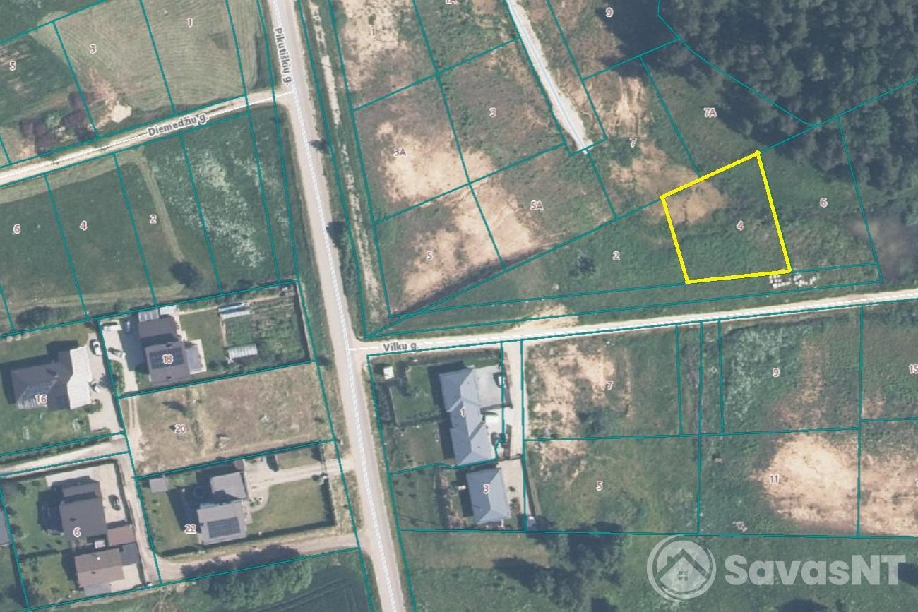 Vilniaus r. sav., Avižienių sen., Pikutiškių k., Vilkų g. parduodamas 10 arų NAMŲ VALDOS sklypas.